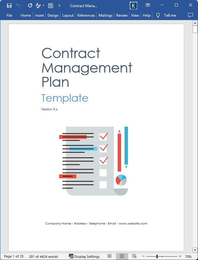 Contract Management Plan Template – Klariti Template Shop