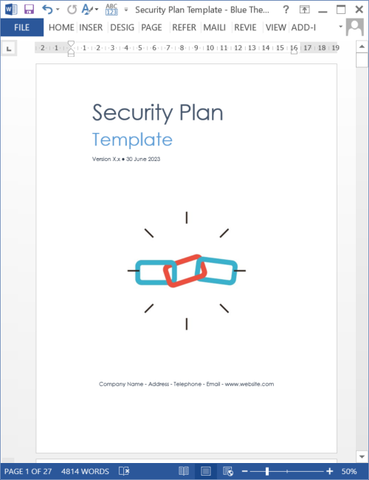 Security Plan Templates (MS Word + Excel)