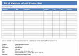 Bill of Material Templates (Apple iWork Pages)