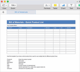 Bill of Material Templates (Apple iWork Pages)