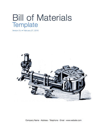 Bill of Material Templates (Apple iWork Pages)