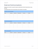 Communication Plan Templates (Apple iWork Pages & Numers)