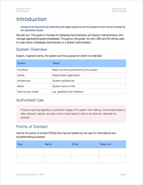 Operations Guide Template (Apple) Klariti Template Shop