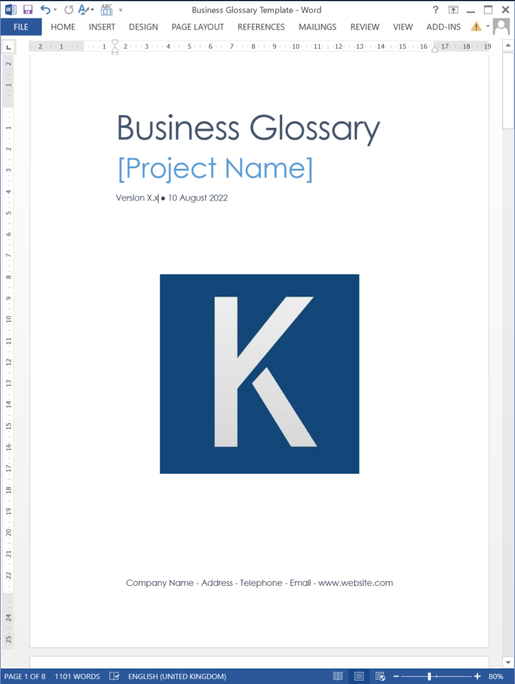 Business Glossary Template Klariti Template Shop Business Glossary Template Klariti Template Shop