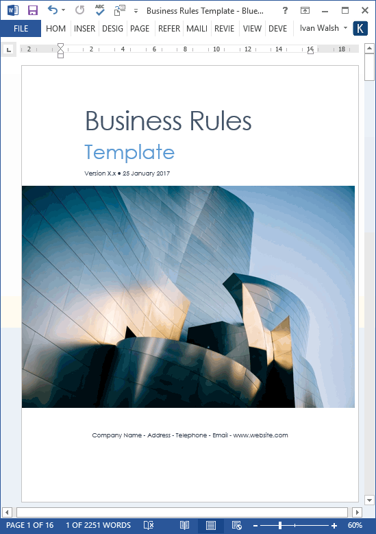 Business Rules Template (MS Office)
