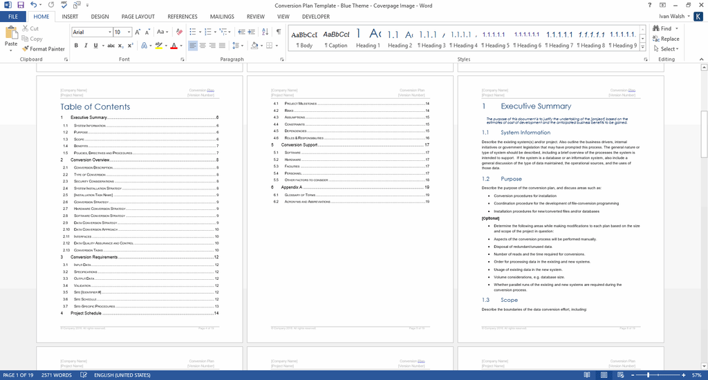 Conversion Plan Template (MS Office) – Klariti Template Shop
