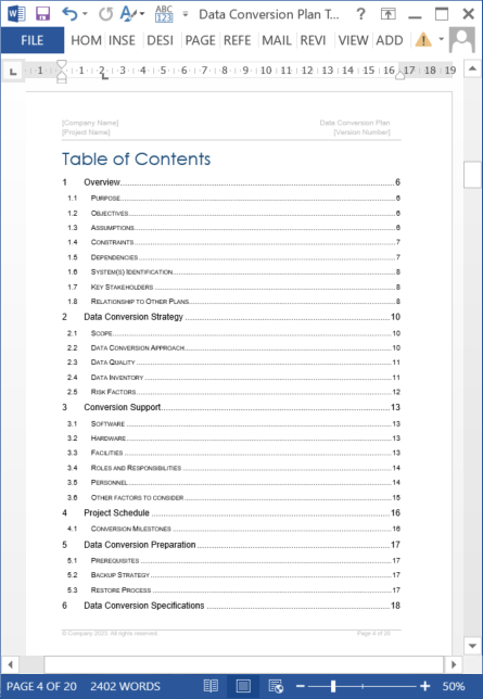 Data Conversion Plan Template – Klariti Template Shop