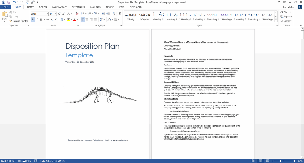 Disposition Plan template (MS Office)