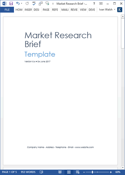 Market Research Templates (MS Office) – Klariti Template Shop