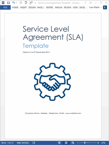 Service Level Agreement (SLA) templates