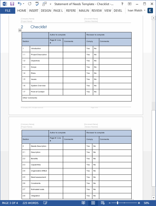 Statement of Needs Template – Klariti Template Shop