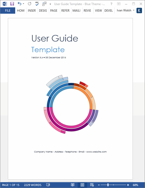 User Guide Templates (5 x MS Word)