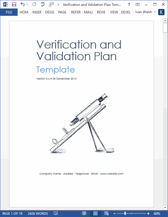 Verification & Validation Plan Template